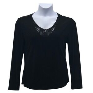Chicos Travelers Top Black Medium Or 1‎